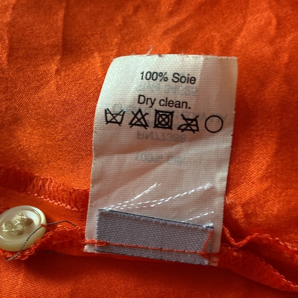 J.Crew Scotch & soda silk orange button down blouse size xs - Picture 12 of 13